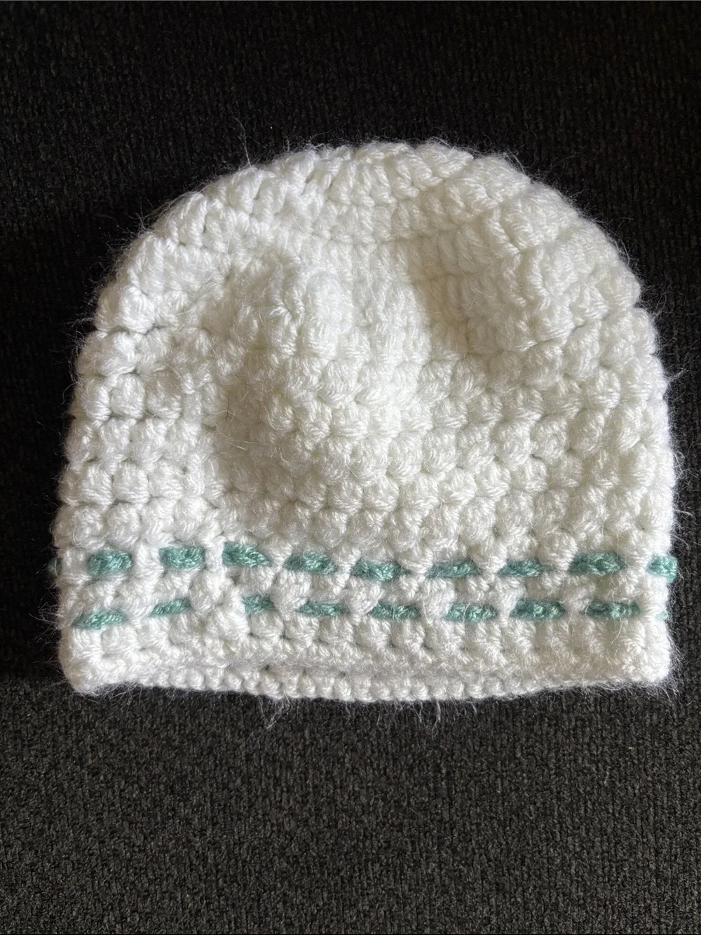 Handmade Crocheted Baby Cardigan Set in Mint Green & White - Picture 7 of 7